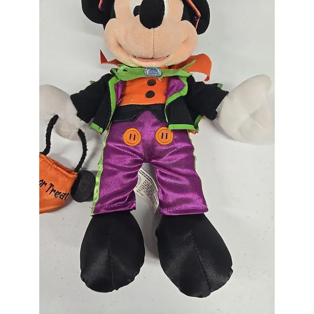 Disney Parks Mickey Mouse Trick Or Treat Halloween Stuffed Plush 12 Inches